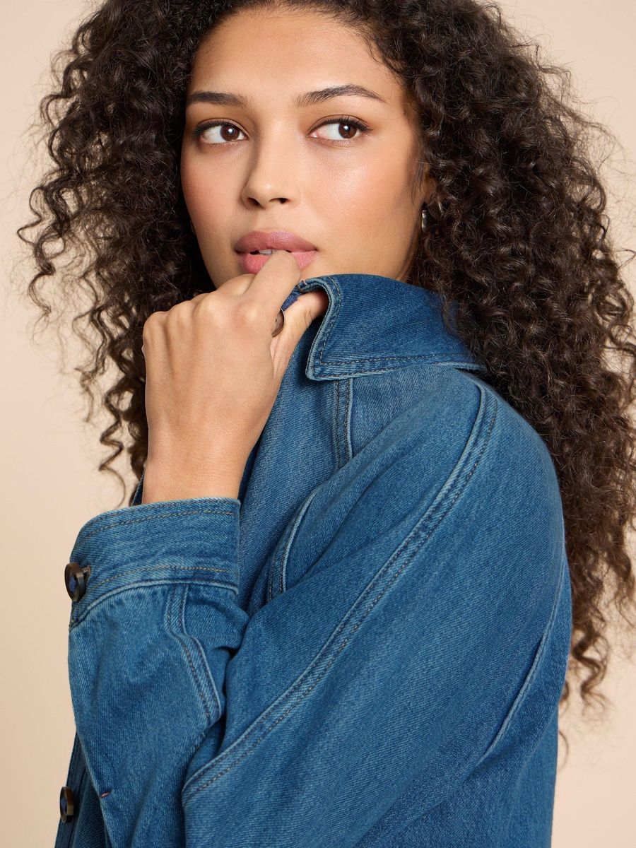Oversized Jeansjacke mit Raglanärmeln