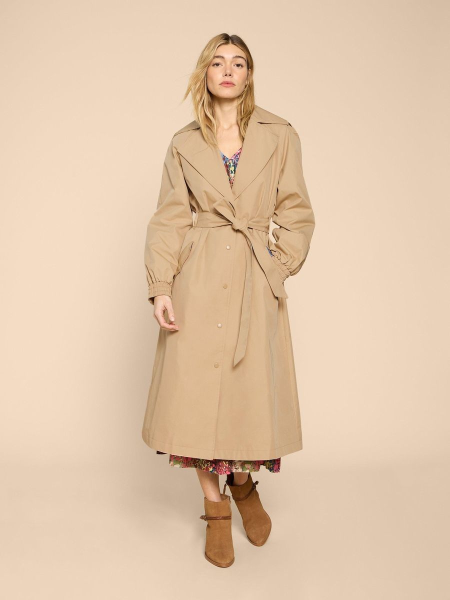 Klassischer Trenchcoat mit gemustertem Innenfutter