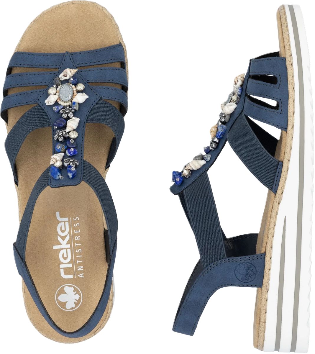 Sommerliche Wedges mit Muschelverzierung