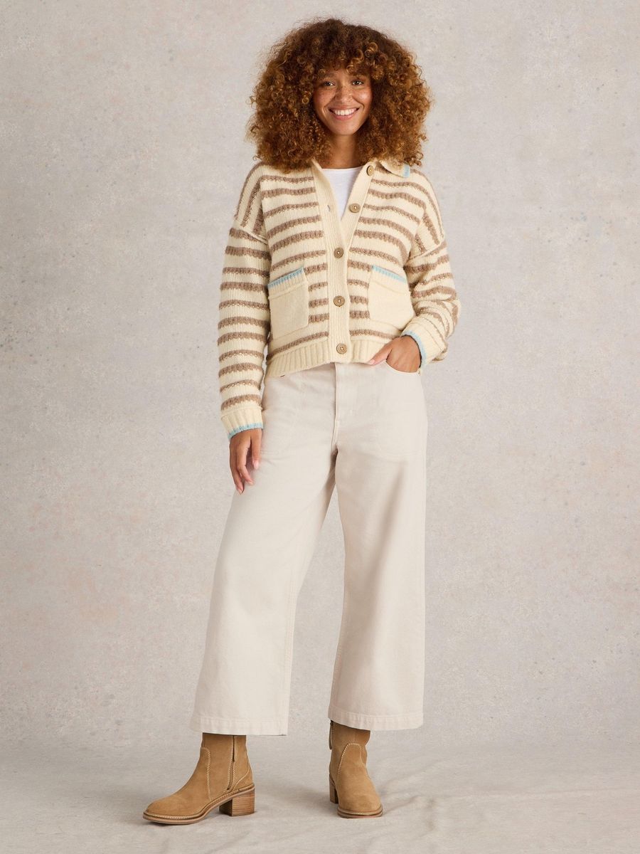 Cropped-Jeans mit weitem Bein