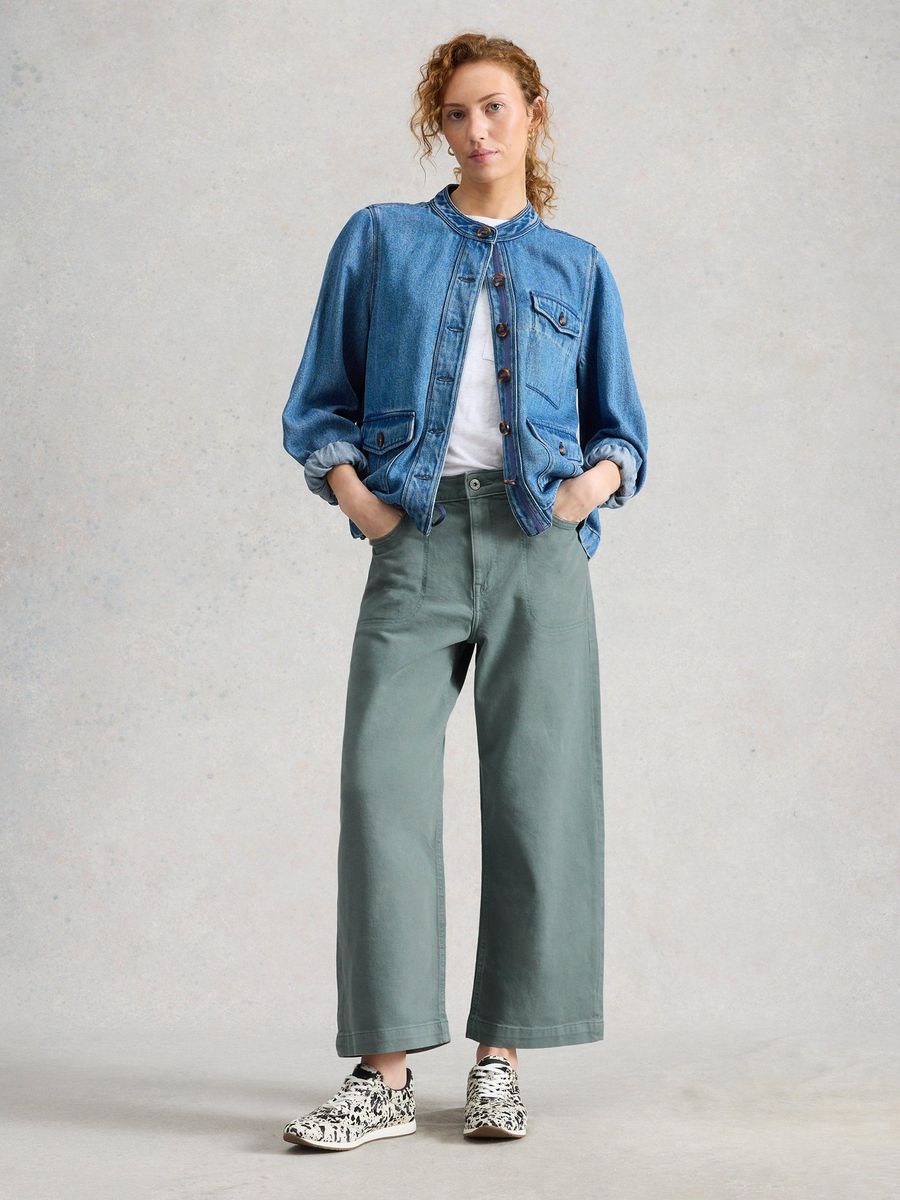 Cropped-Jeans mit weitem Bein