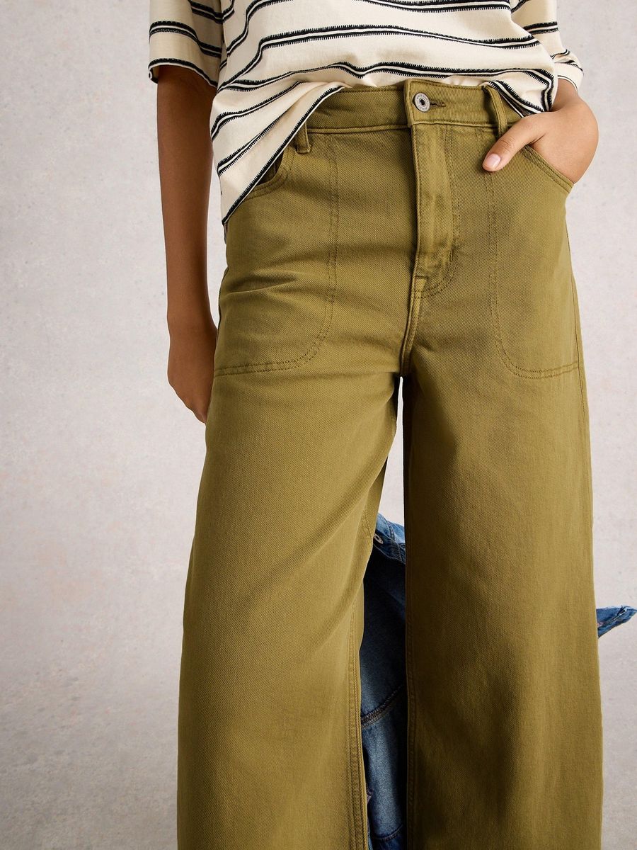 Cropped-Jeans mit weitem Bein