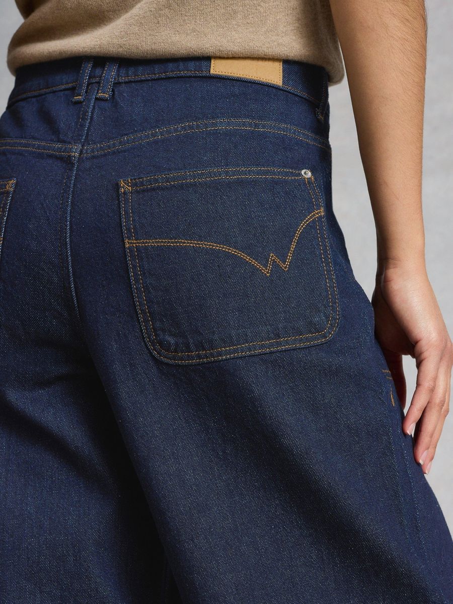 Cropped-Jeans mit weitem Bein