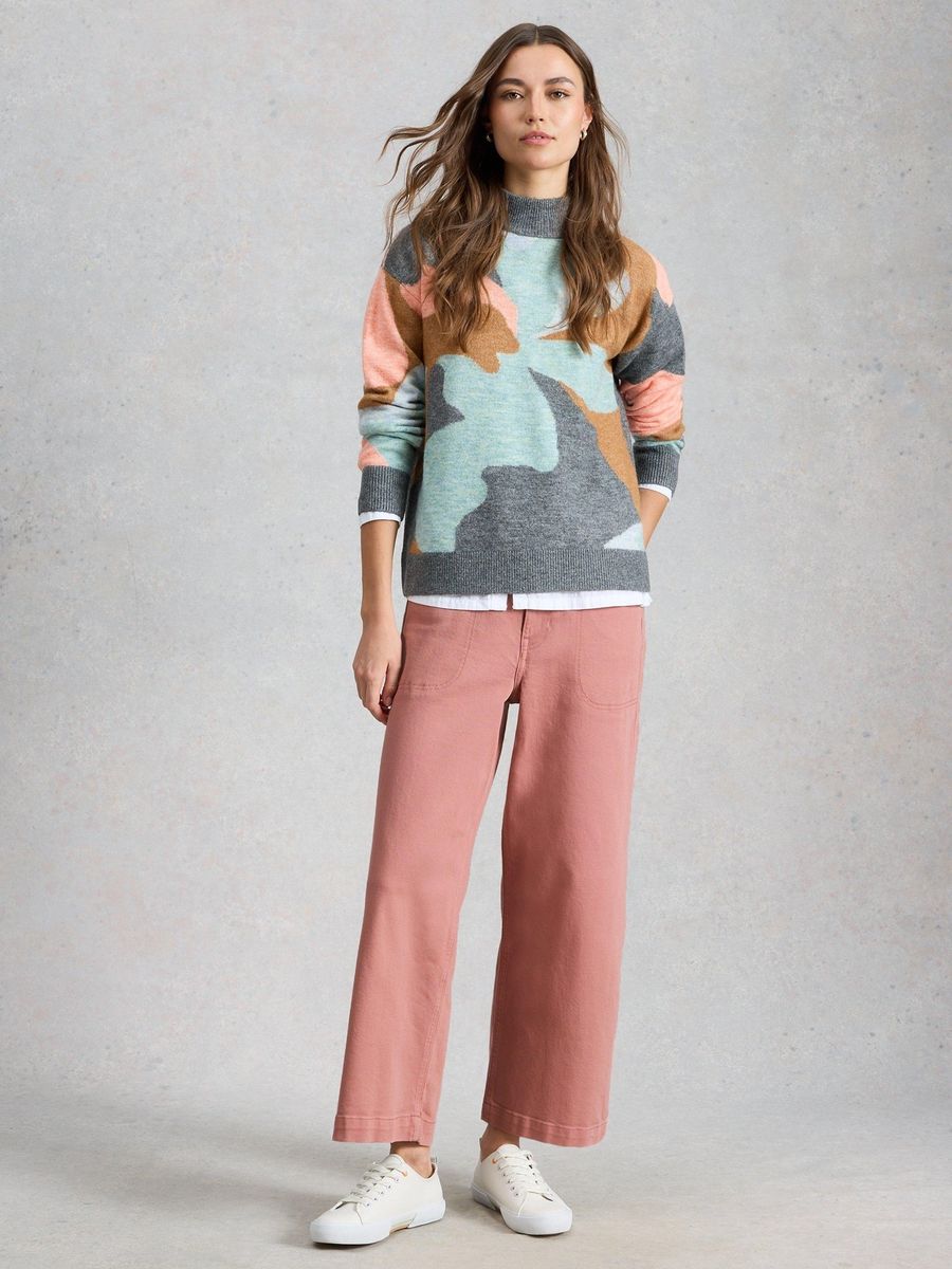 Cropped-Jeans mit weitem Bein
