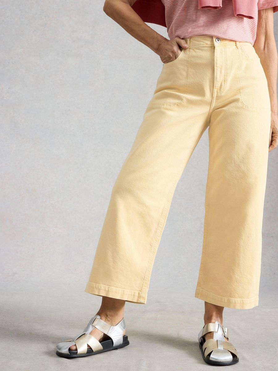 Cropped-Jeans mit weitem Bein