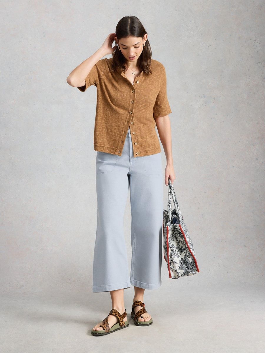 Cropped-Jeans mit weitem Bein