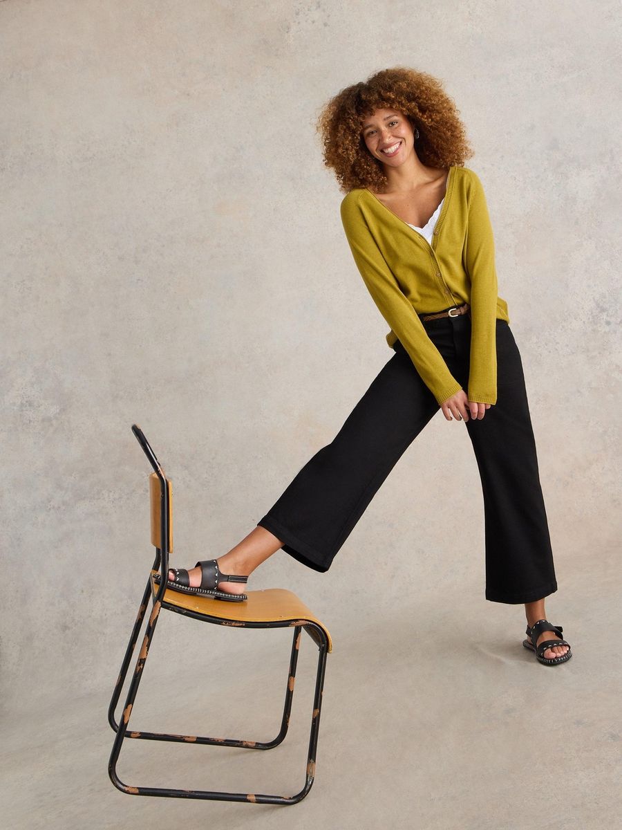 Cropped-Jeans mit weitem Bein