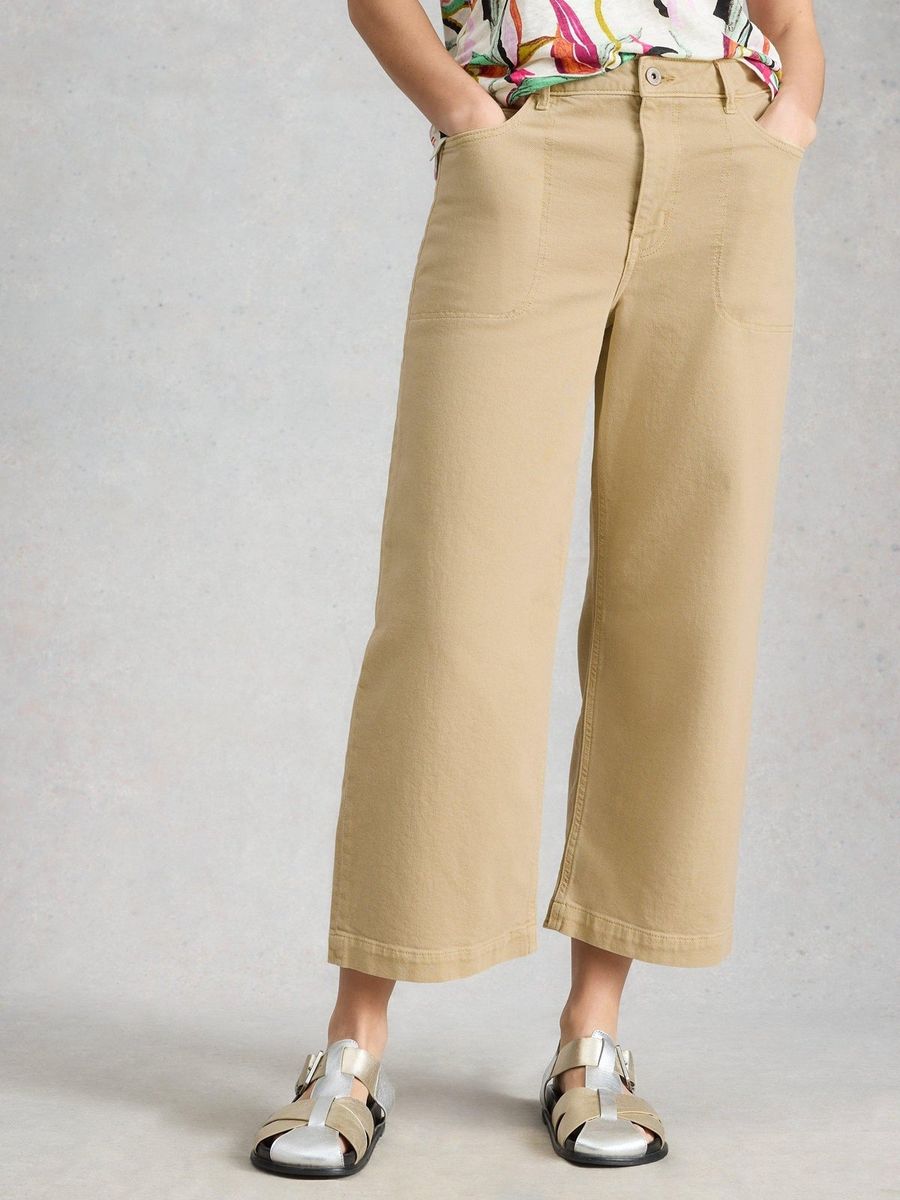 Cropped-Jeans mit weitem Bein