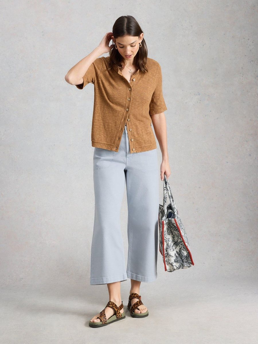 Cropped-Jeans mit weitem Bein