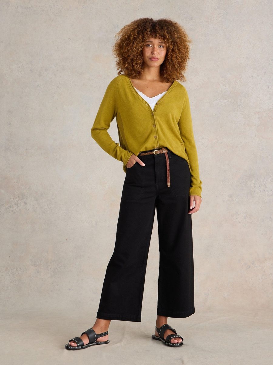 Cropped-Jeans mit weitem Bein