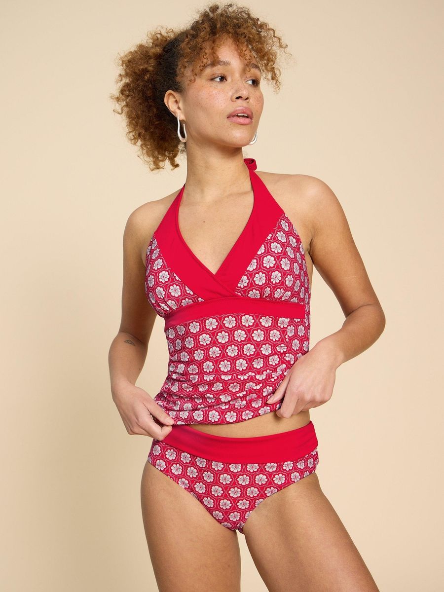 Wendbare Bikinihose mit Tropenprint