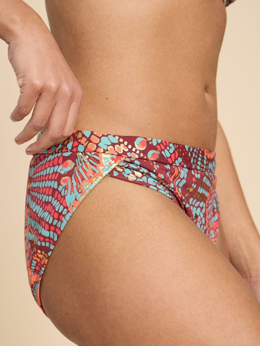 Bikinihose mit lebhaftem Mosaik-Print