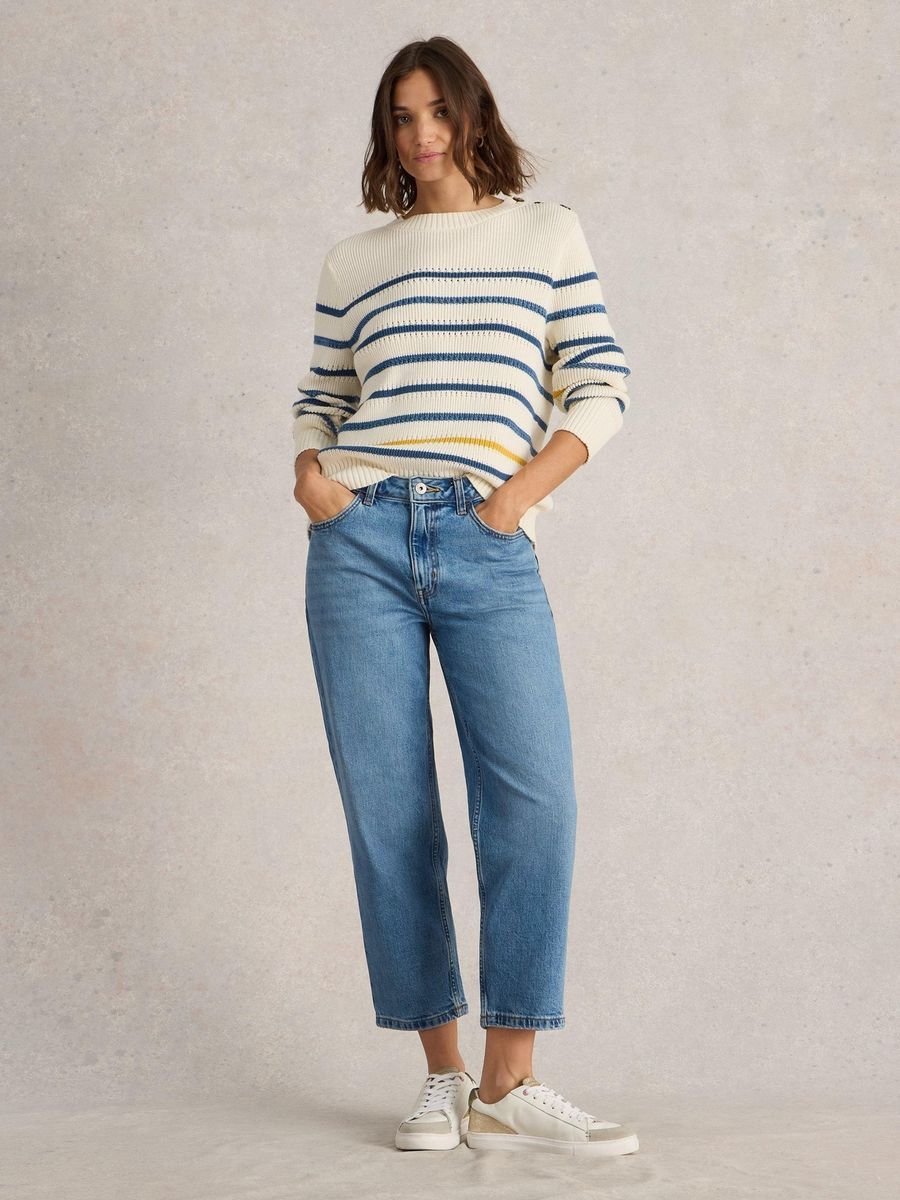 Straight-Leg-Jeans mit hoher Taille