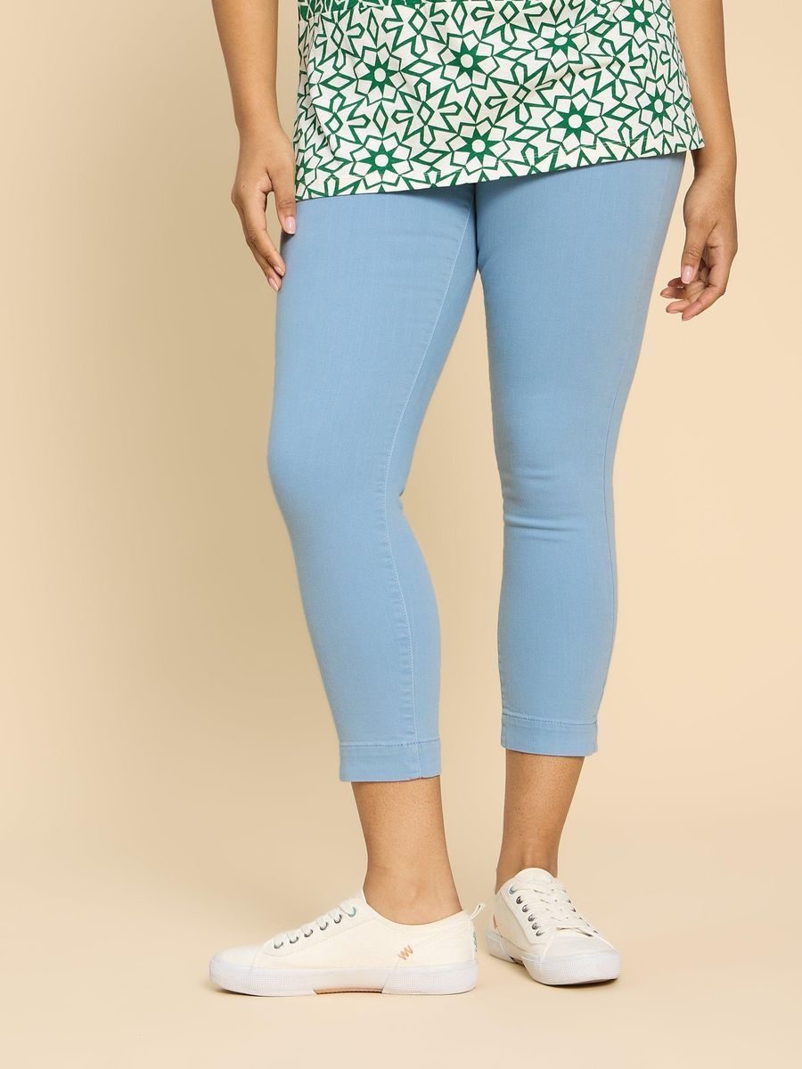 Knöchellange Stretch-Denim-Jeggings
