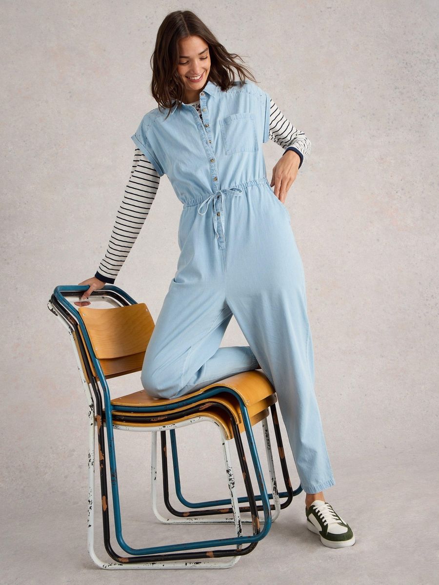 Ärmelloser Utility-Jumpsuit aus Baumwolle