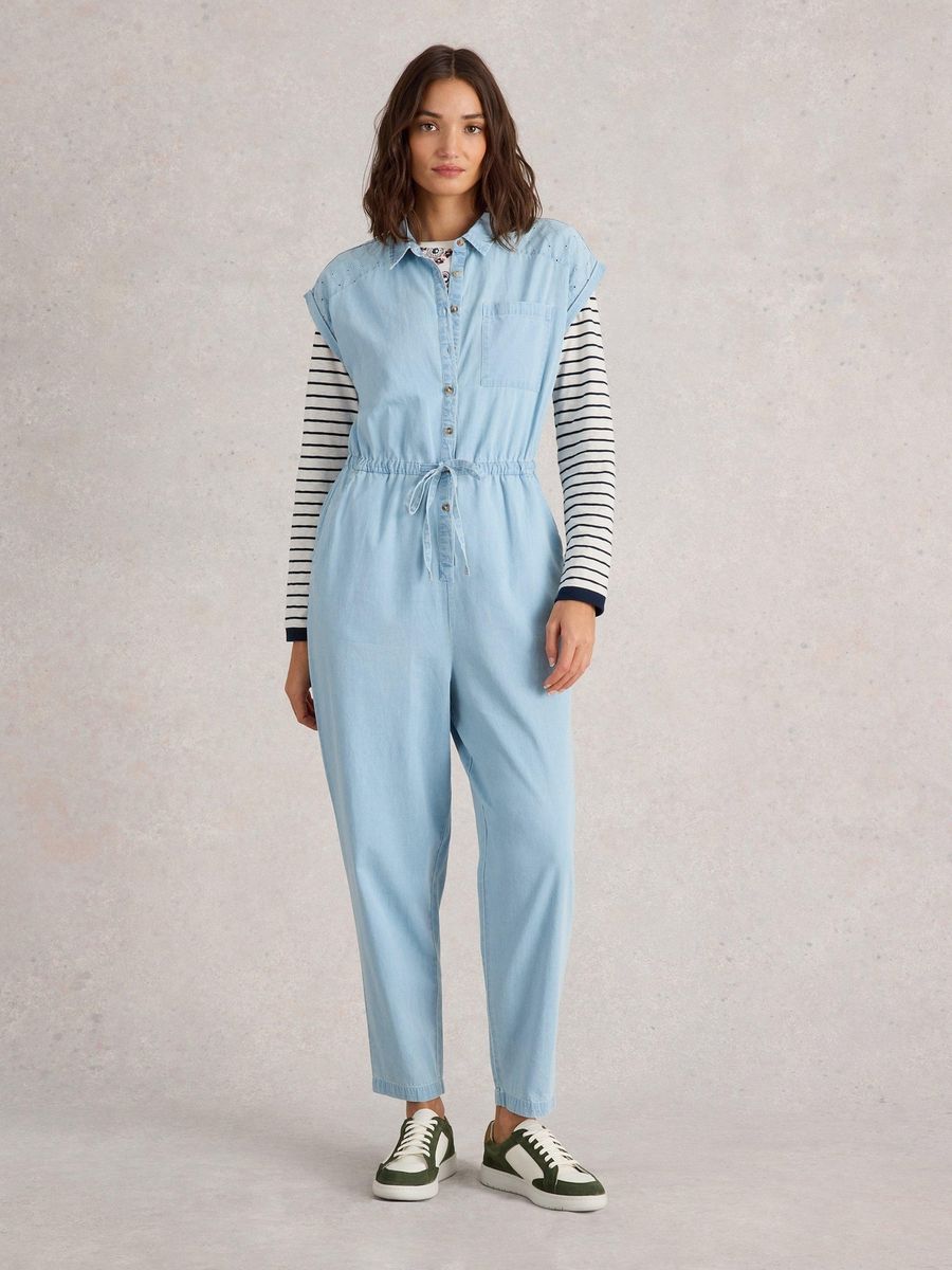 Ärmelloser Utility-Jumpsuit aus Baumwolle
