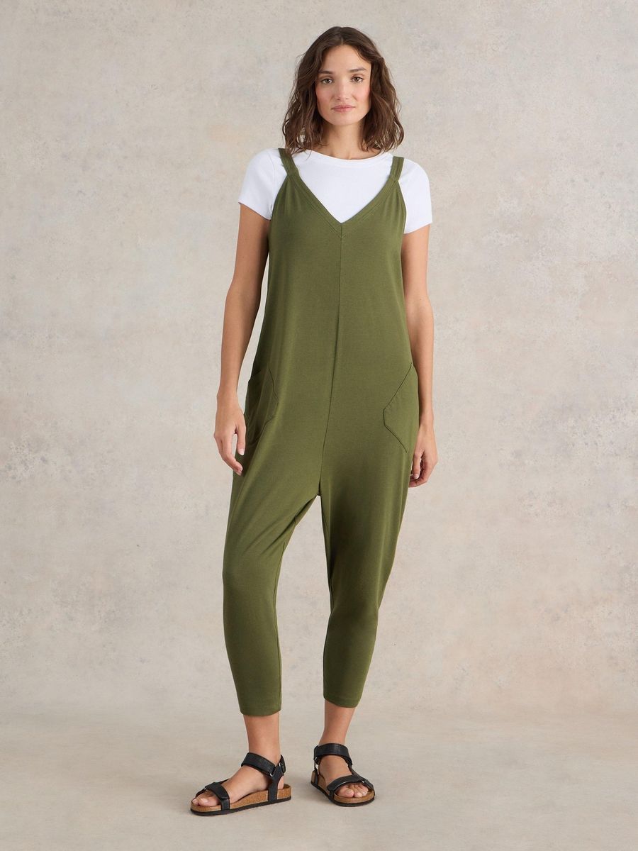 Lässiger Jersey-Jumpsuit mit V-Ausschnitt
