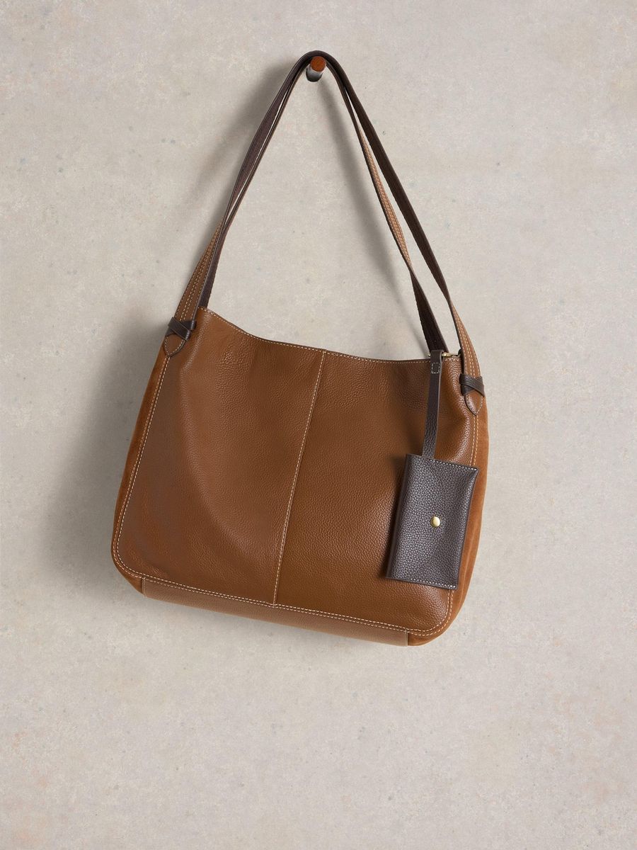 Hobo-Tasche aus genarbtem Leder