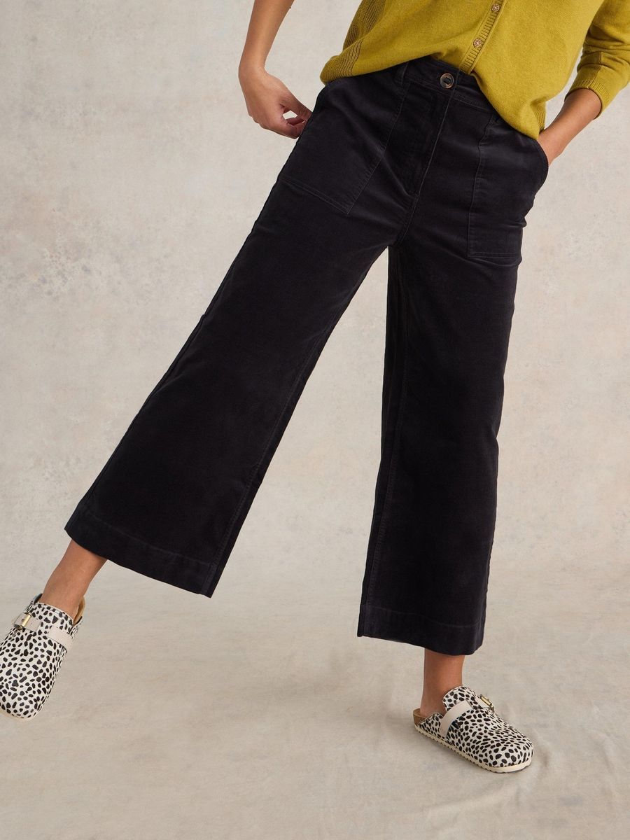 Weit geschnittene Cord-Culotte