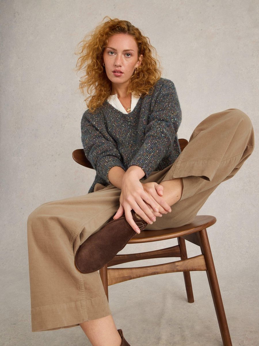 Weit geschnittene Cord-Culotte