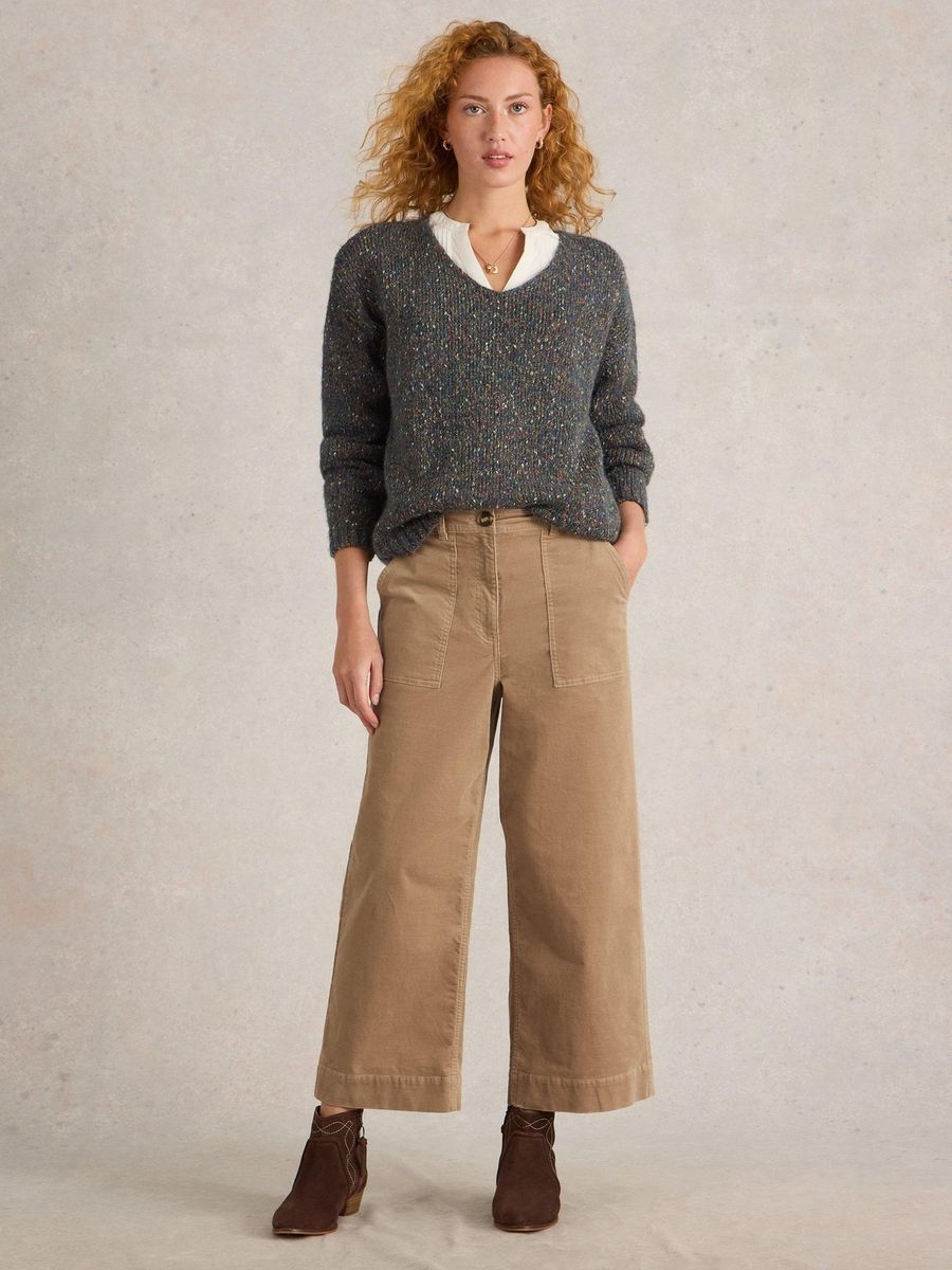 Weit geschnittene Cord-Culotte