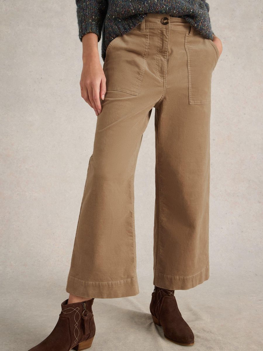 Weit geschnittene Cord-Culotte