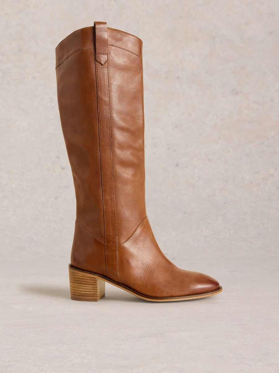 Zeitlose Izzy Kniehohe Lederstiefel