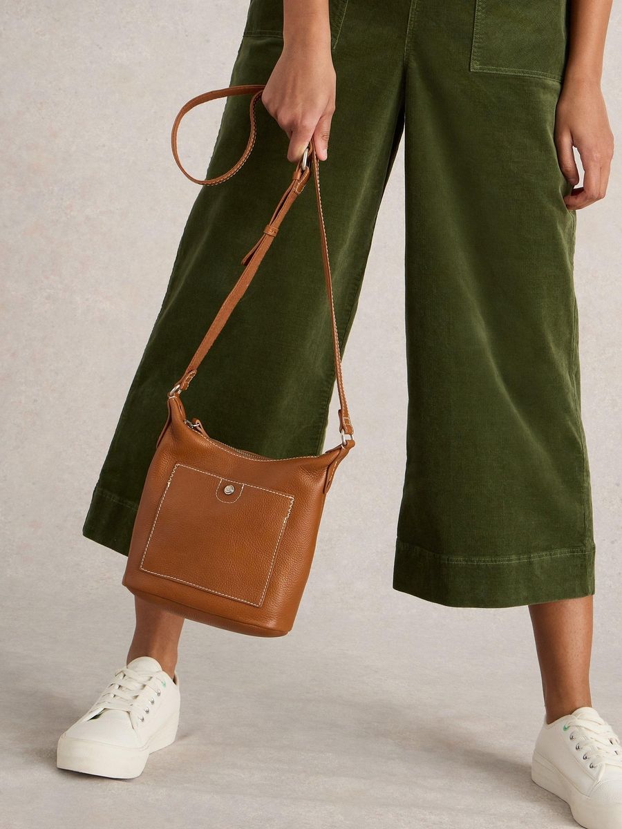 Mini-Crossbody-Tasche aus genarbtem Leder