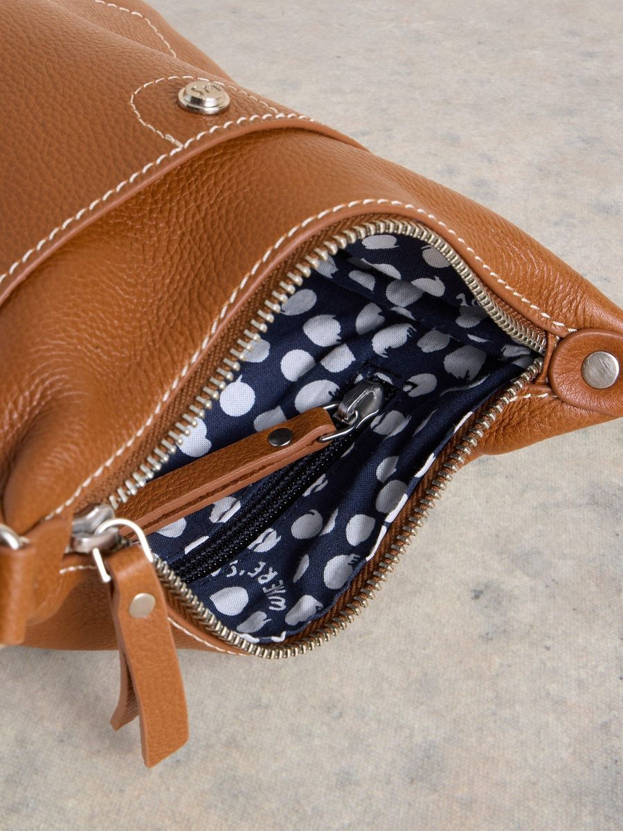 Mini-Crossbody-Tasche aus genarbtem Leder