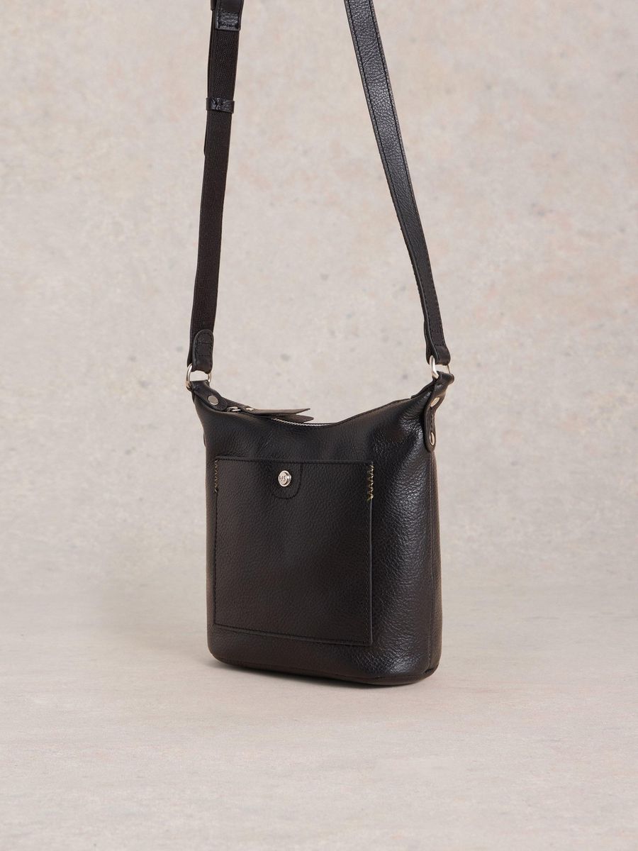 Mini-Crossbody-Tasche aus genarbtem Leder