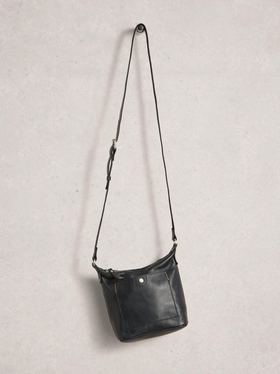 Mini-Crossbody-Tasche aus genarbtem Leder