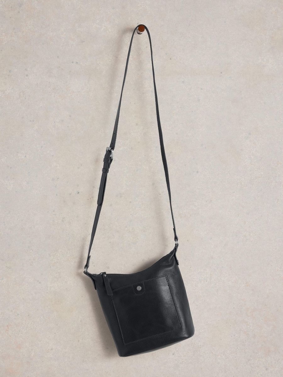 Mini-Crossbody-Tasche aus genarbtem Leder