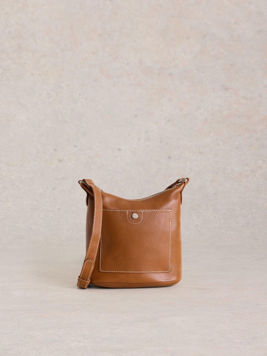 Mini-Crossbody-Tasche aus genarbtem Leder