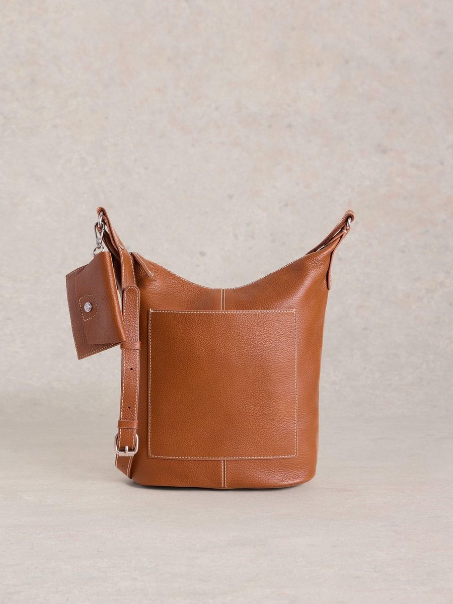 Crossbody-Tasche aus genarbtem Leder