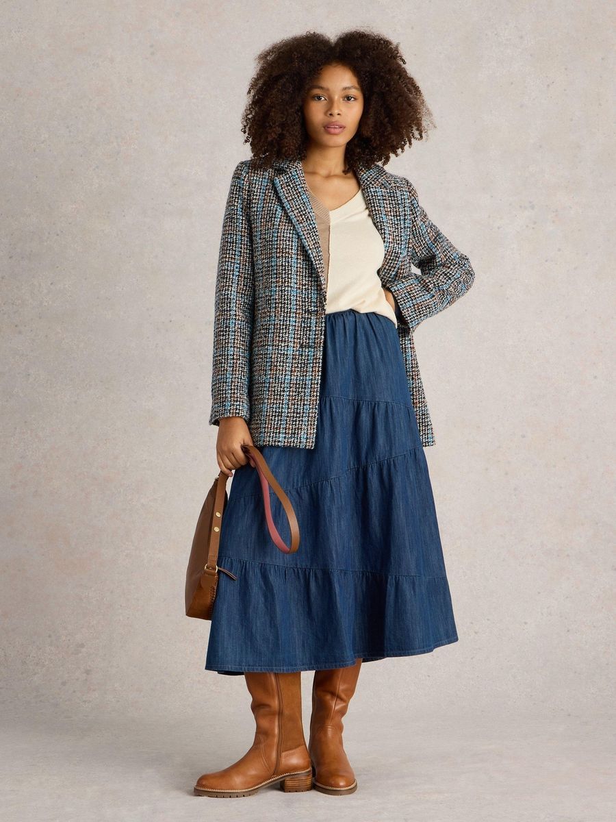 Klassischer Blazer mit Karomuster
