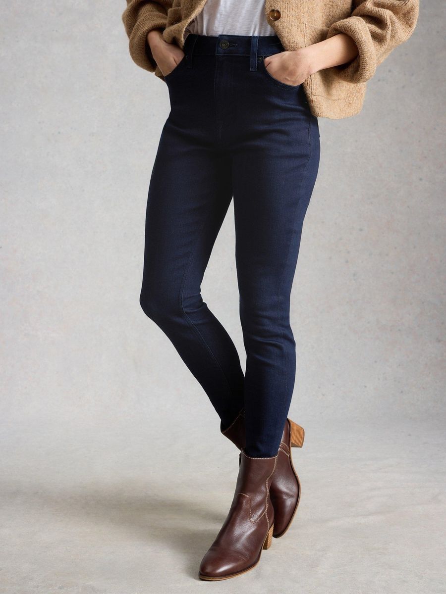 Nachhaltige dunkelblaue Skinny Jeans