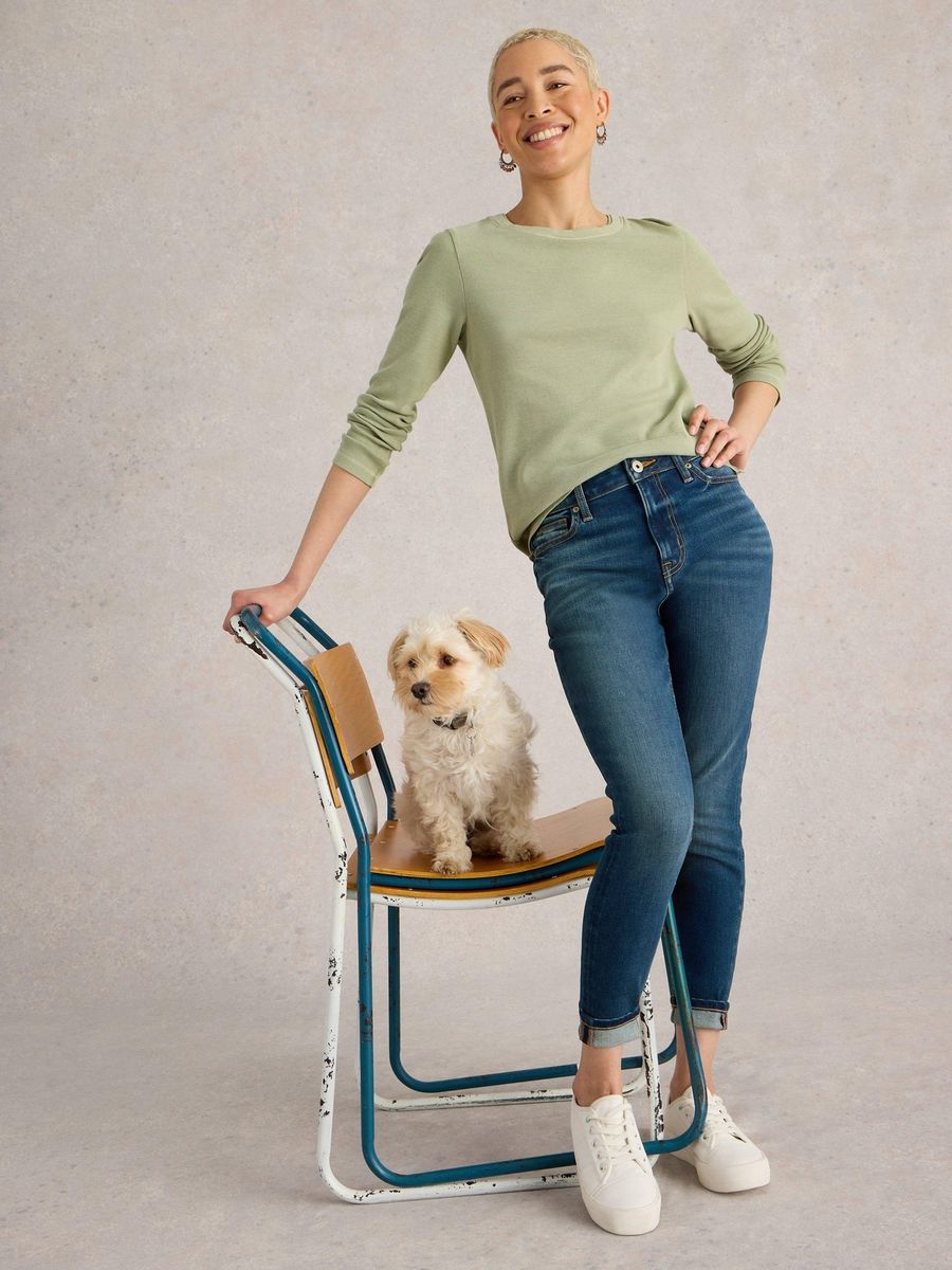 Nachhaltige dunkelblaue Skinny Jeans