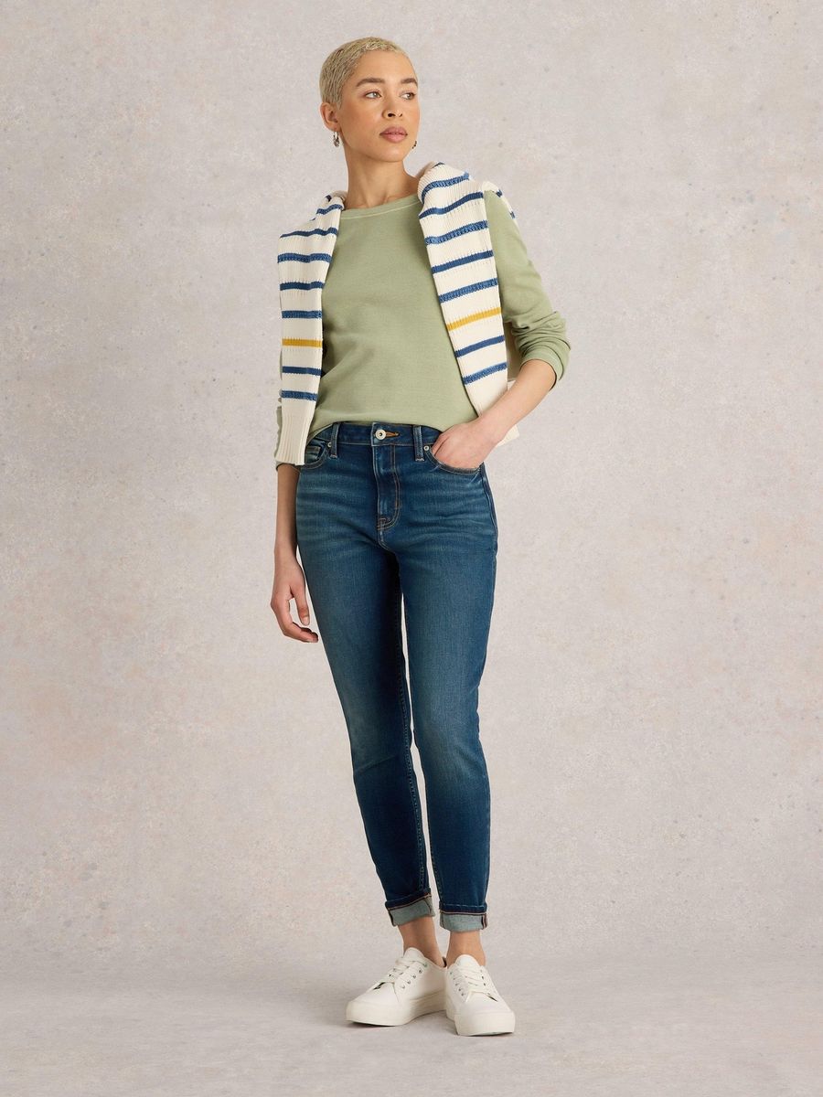 Nachhaltige dunkelblaue Skinny Jeans
