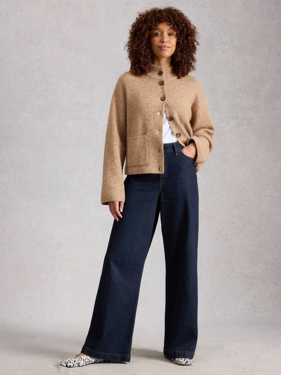 Hochtaillierte Jeans mit weitem Bein