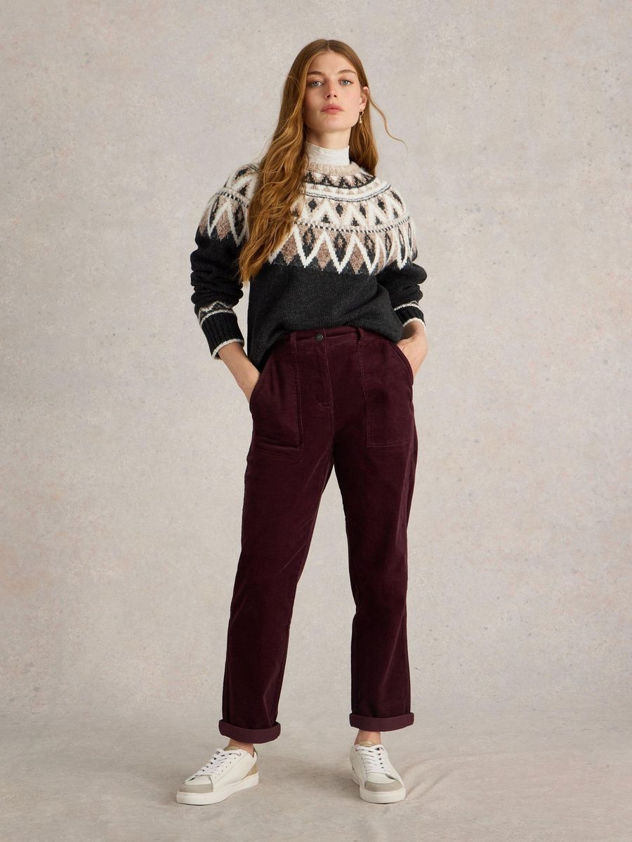 Cordhose mit entspanntem geraden Bein