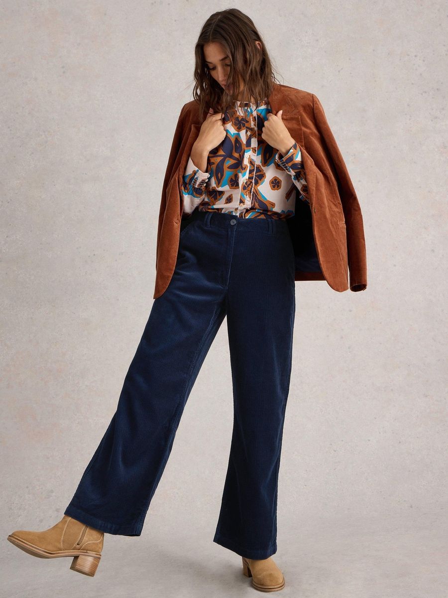 Bio-Baumwoll Cordhose mit weitem Bein