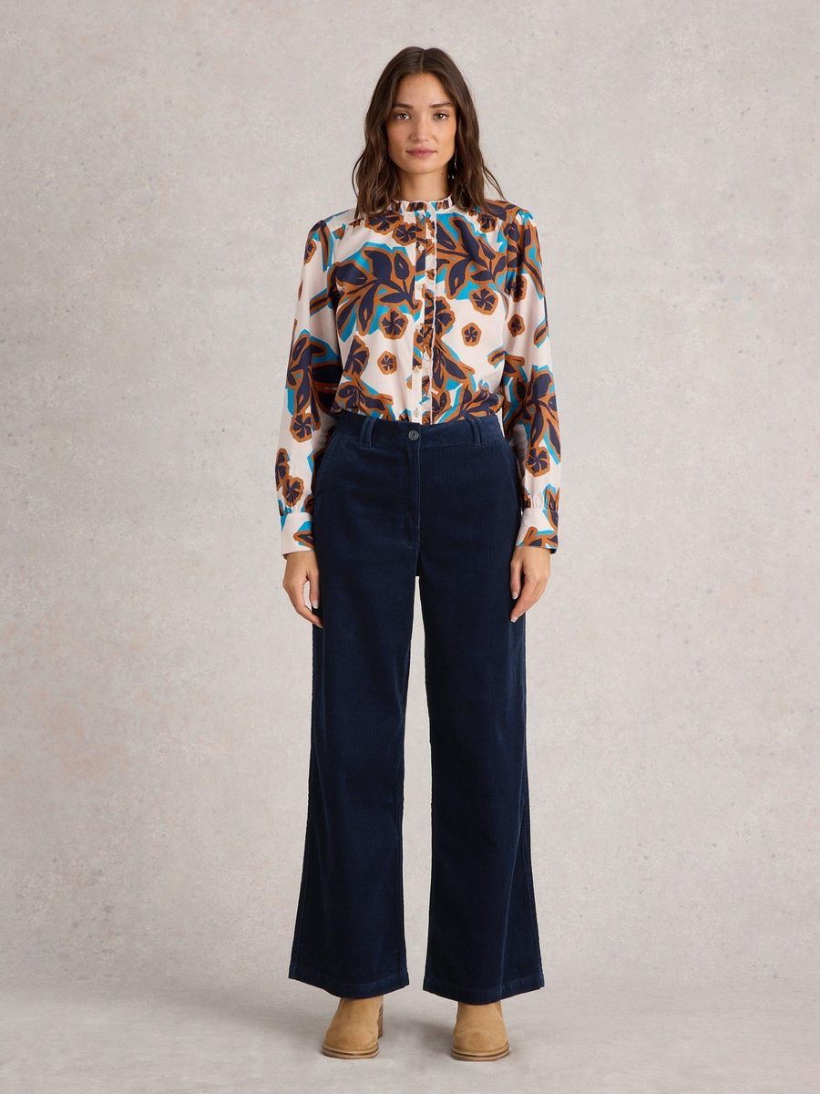 Bio-Baumwoll Cordhose mit weitem Bein
