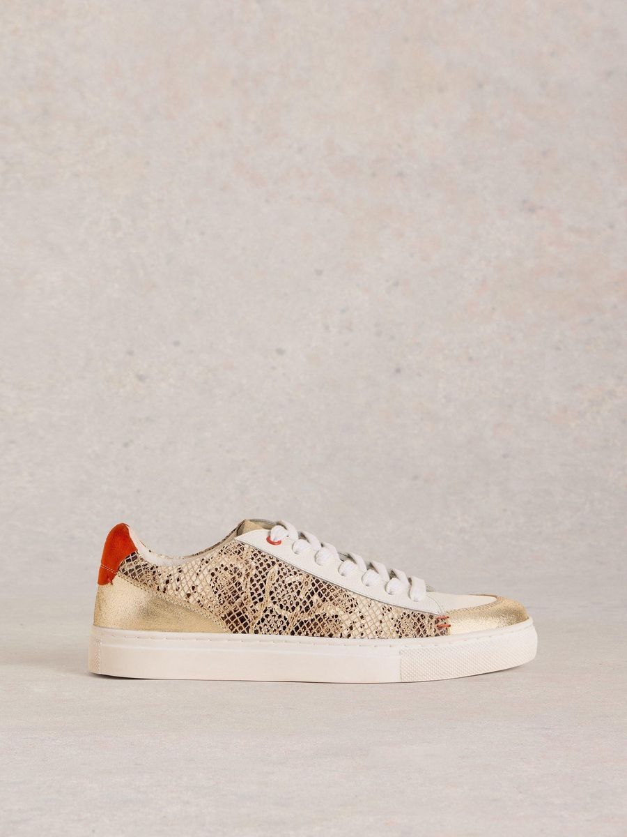 Tori Leder-Sneaker mit Schlangenprint