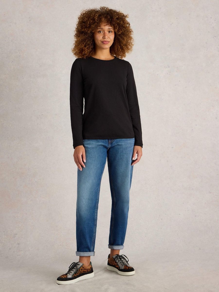 Klassisches Langarmshirt mit Rundhalsausschnitt