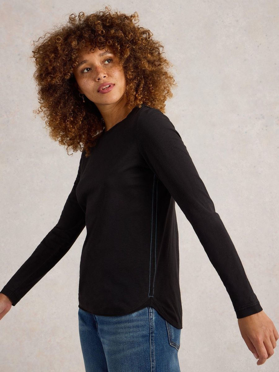 Klassisches Langarmshirt mit Rundhalsausschnitt