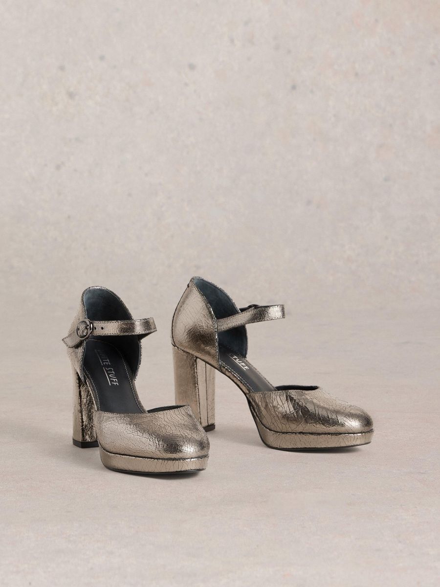 Strukturierte Metallic-Plateau-Mary-Janes