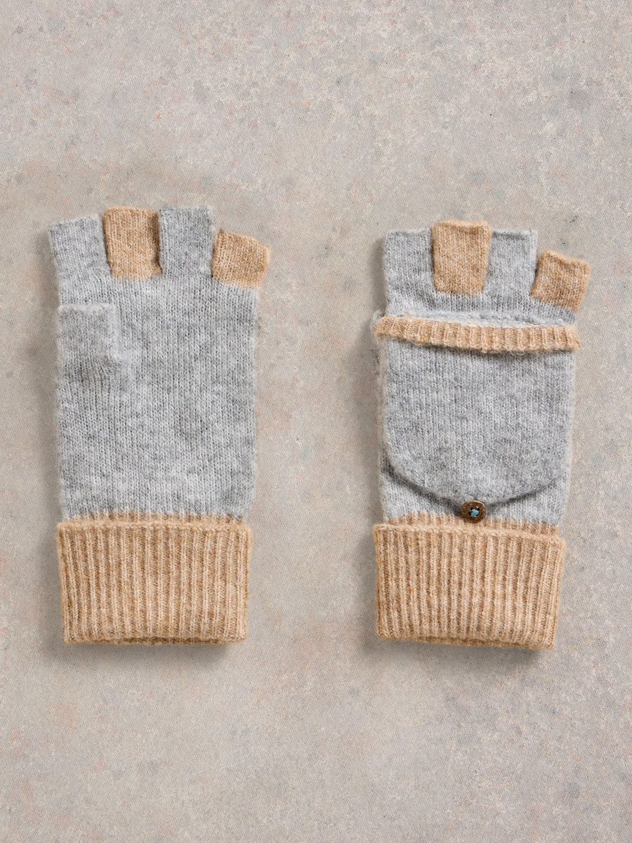 Kombinierte Strick-Fingerhandschuhe und Fäustlinge