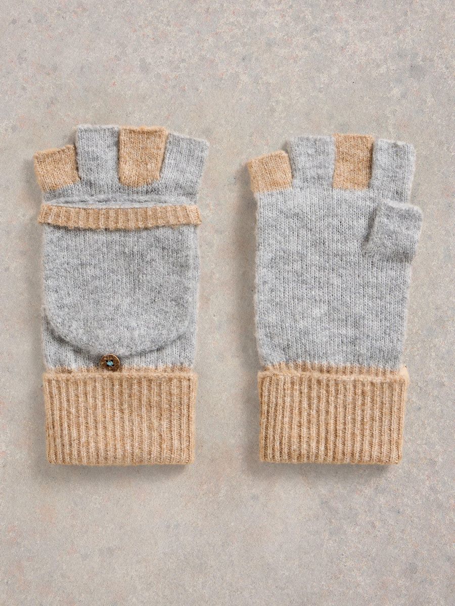 Kombinierte Strick-Fingerhandschuhe und Fäustlinge