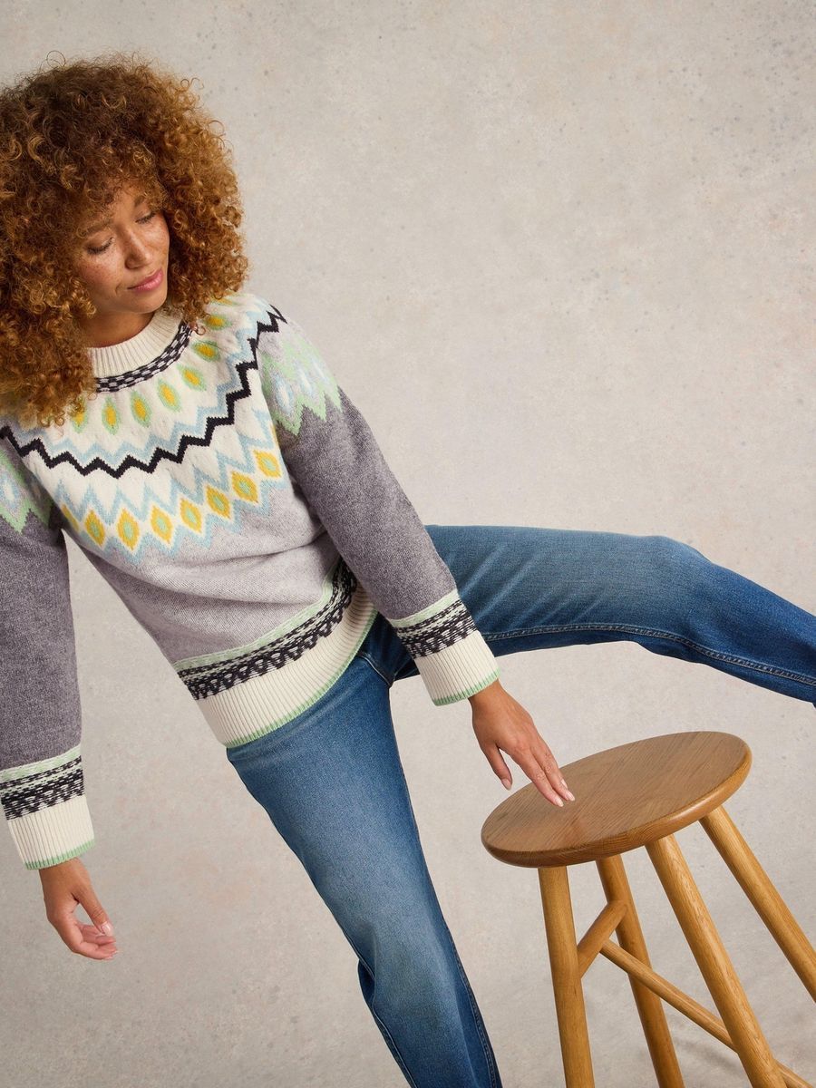Norweger-Pullover aus Lammwollmischung