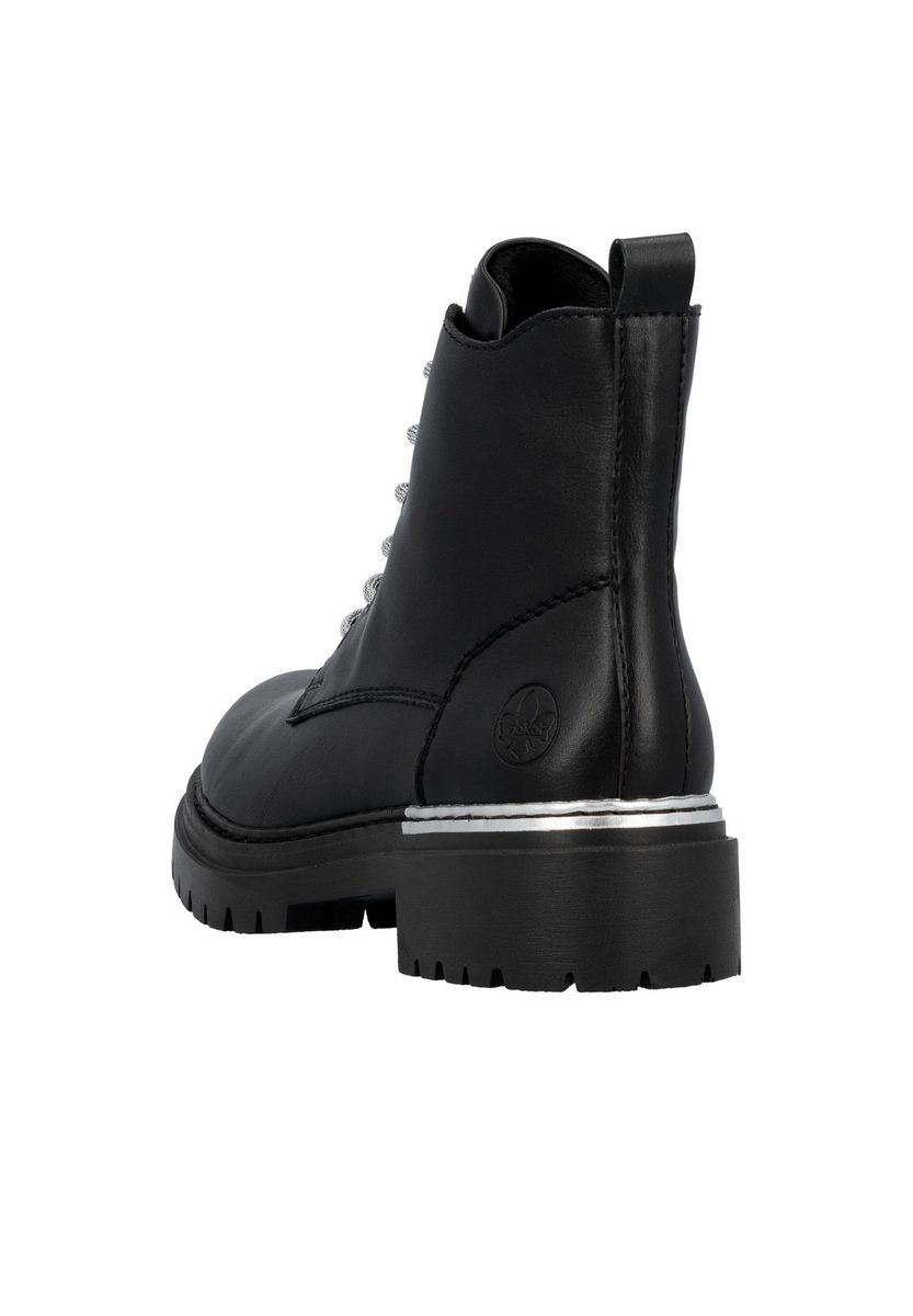 Geschnürte Stiefeletten mit Schmucksteinbesatz